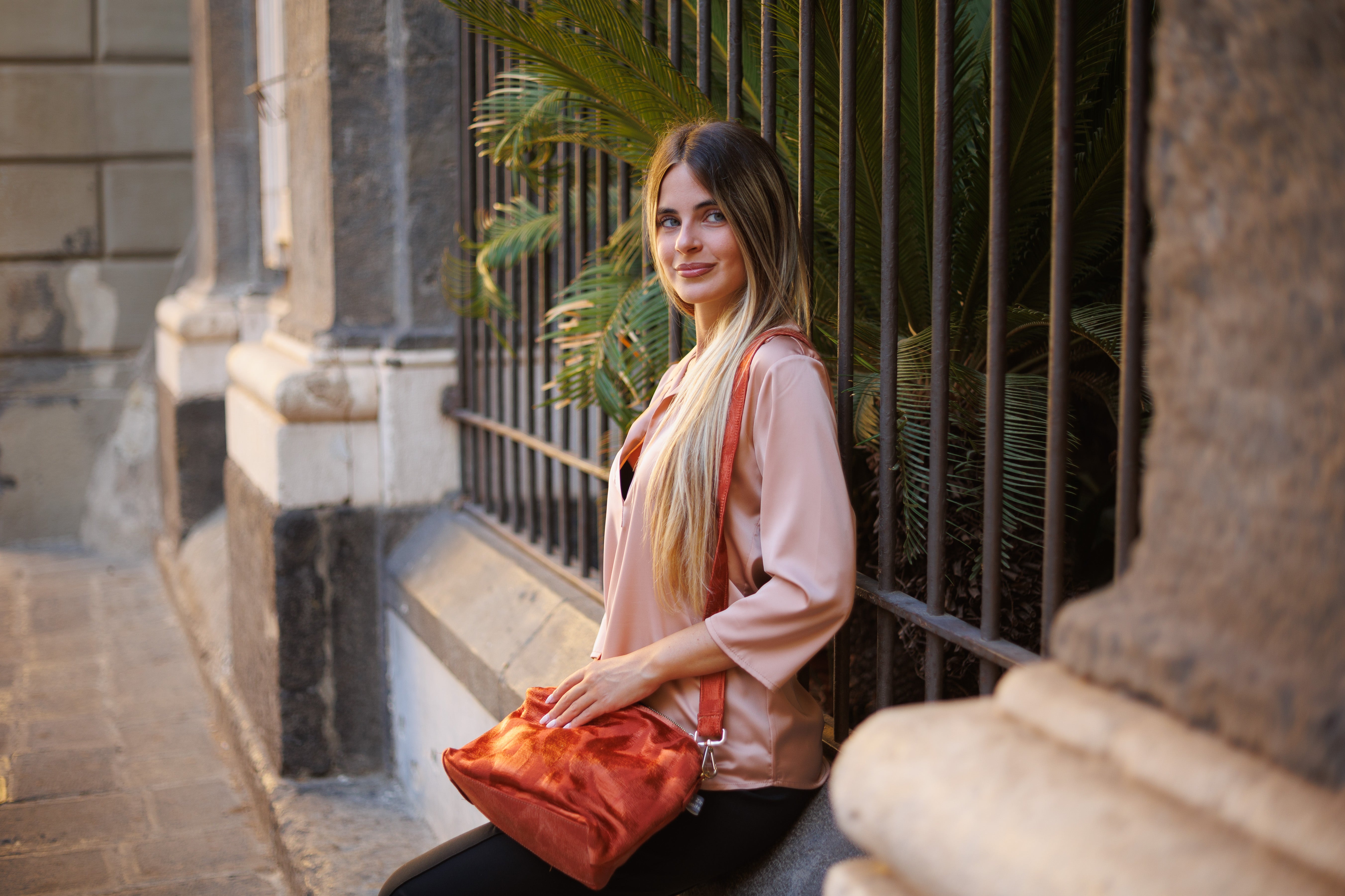 GBAG TRACOLLA LUNGA VELLUTO FOGLIA