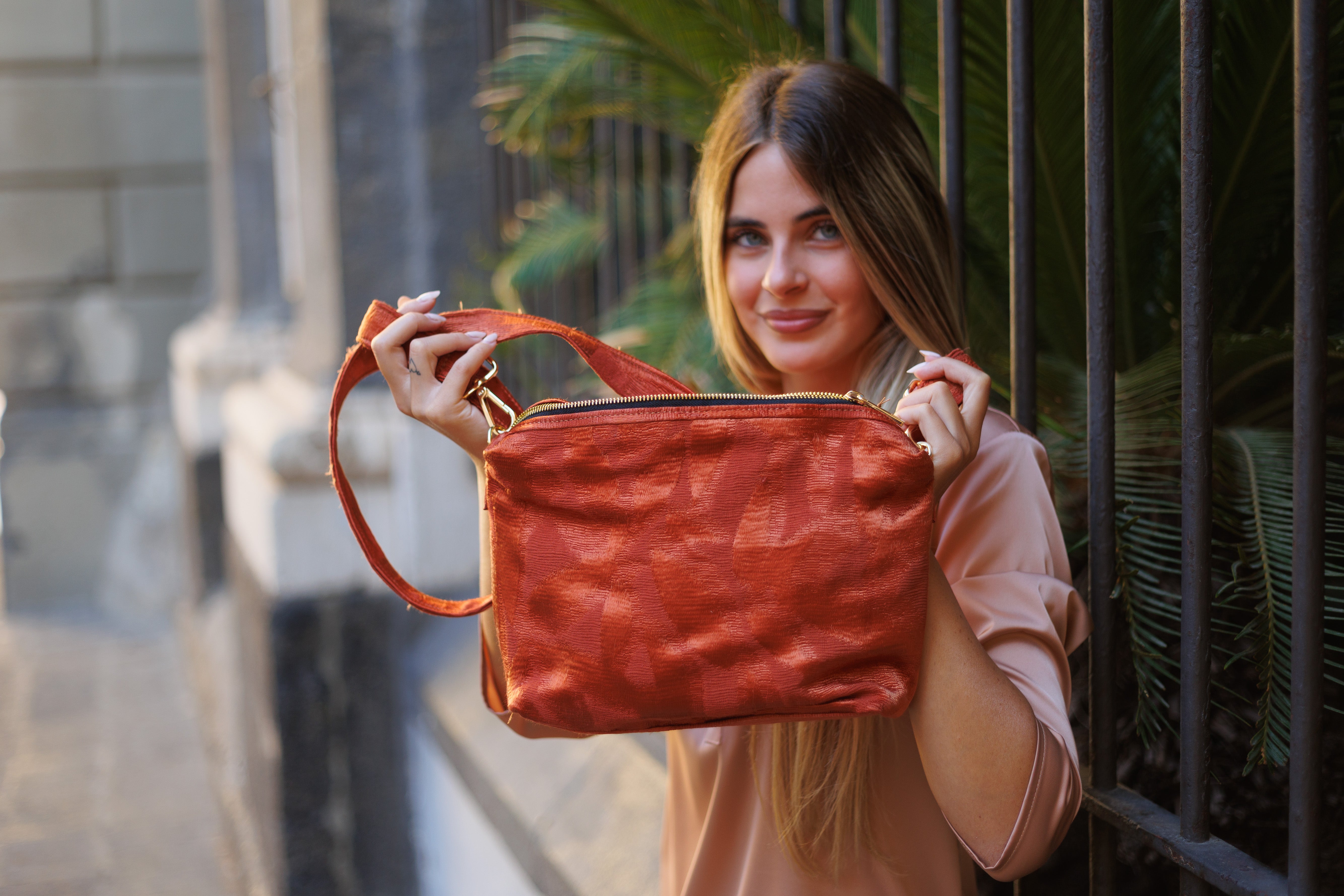 GBAG TRACOLLA LUNGA VELLUTO FOGLIA