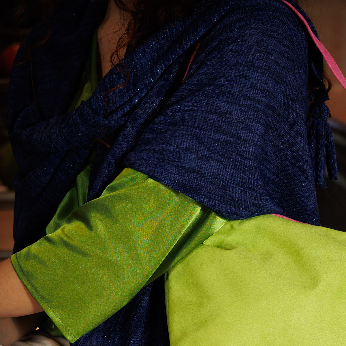 Scialle blu melange lurex