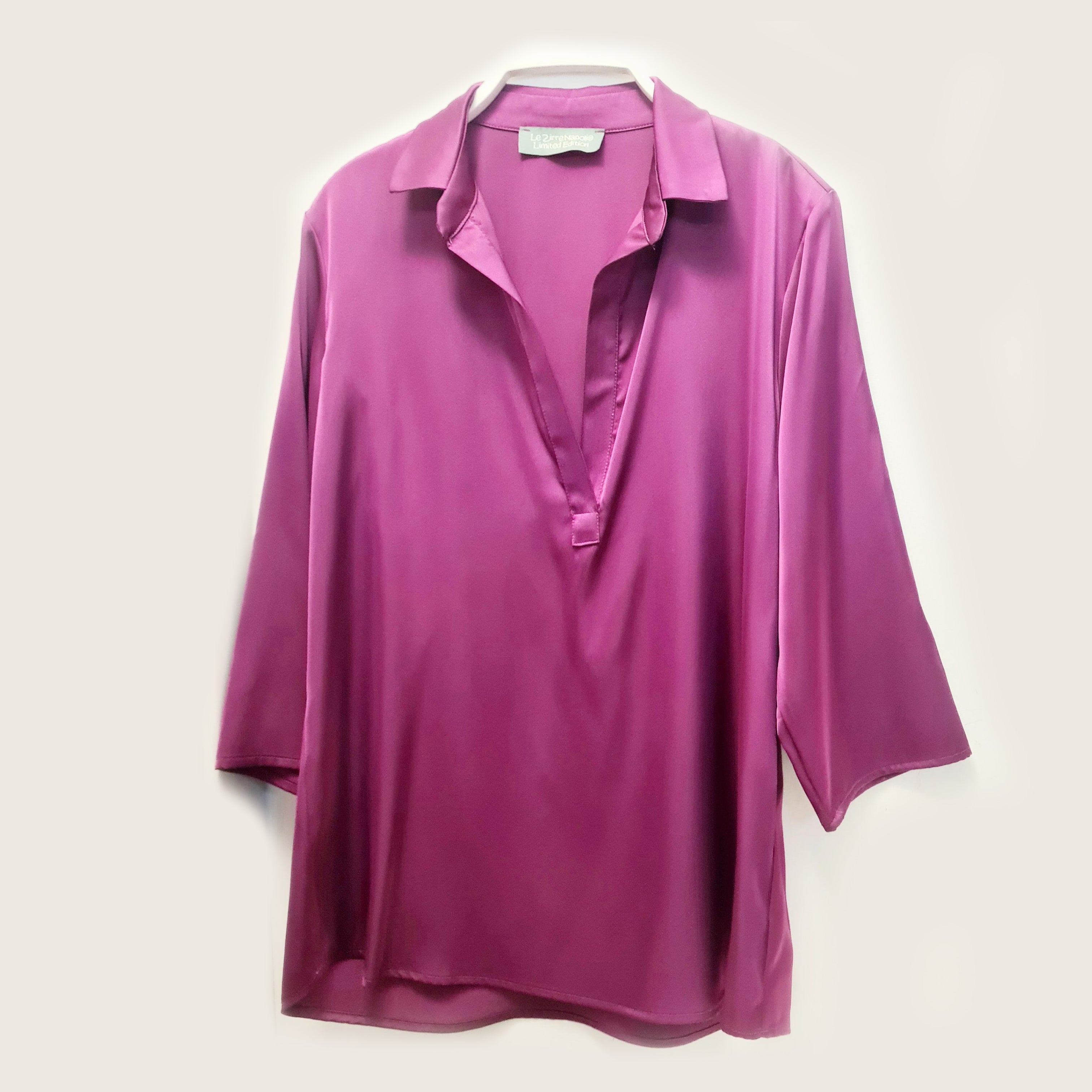 Camicia colletto fucsia