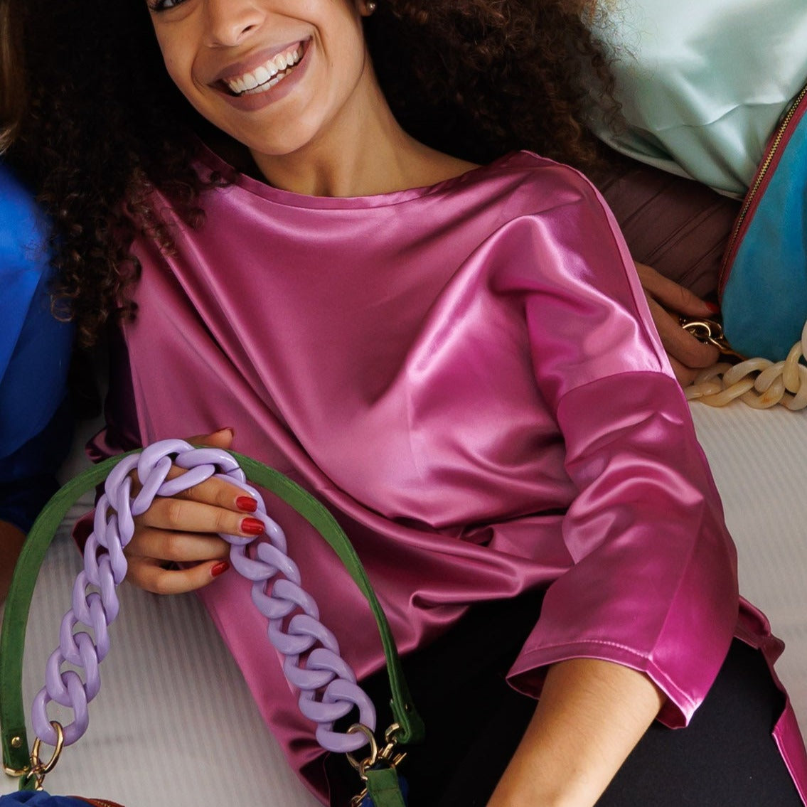 Camicia scollo tondo fucsia