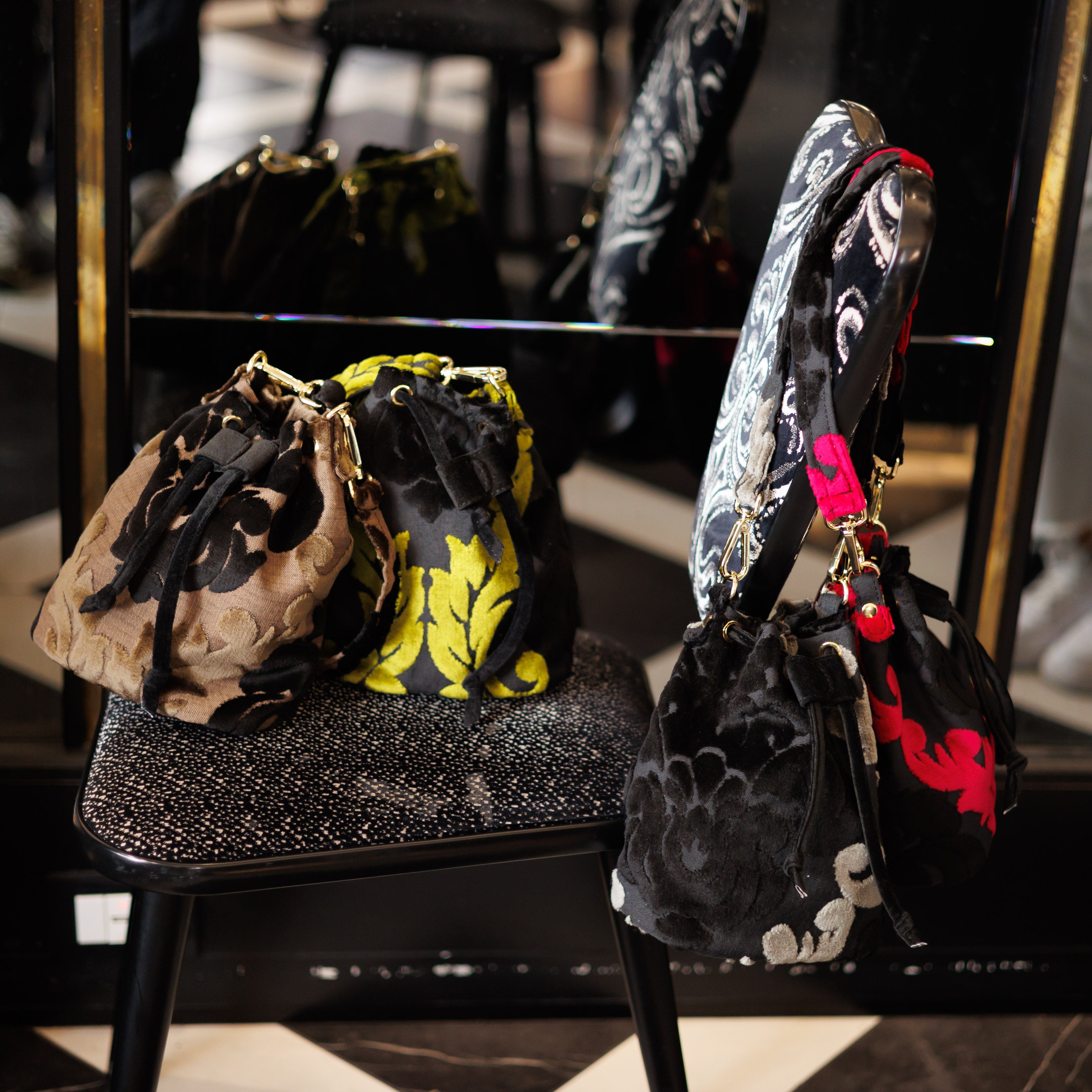 Secchiellino Caramellino Broccato Fucsia