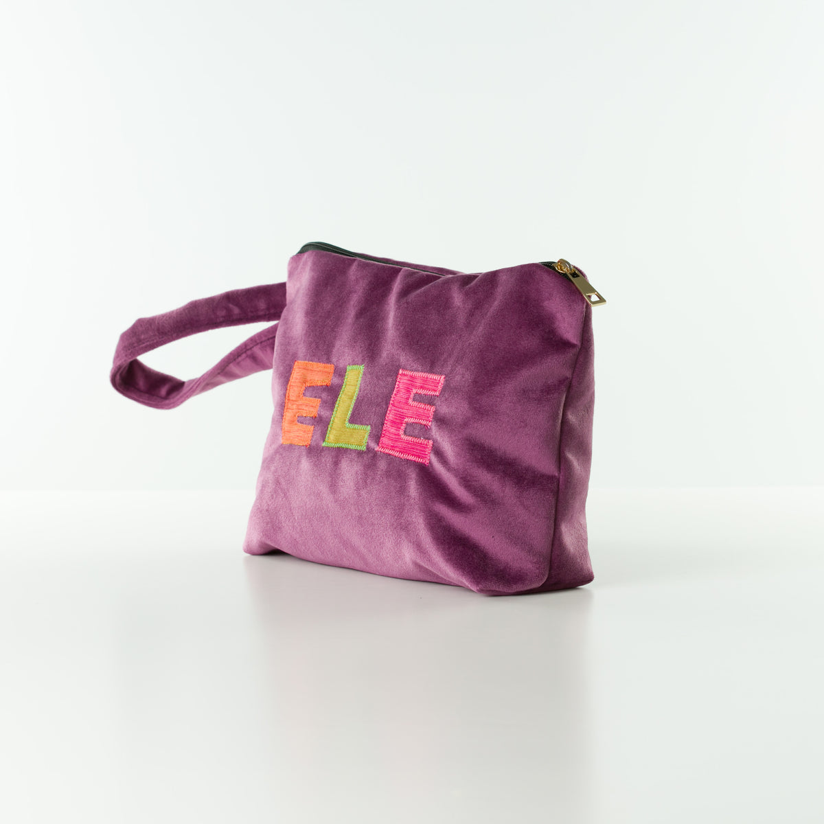 Pochette Velluto Viola con Nome